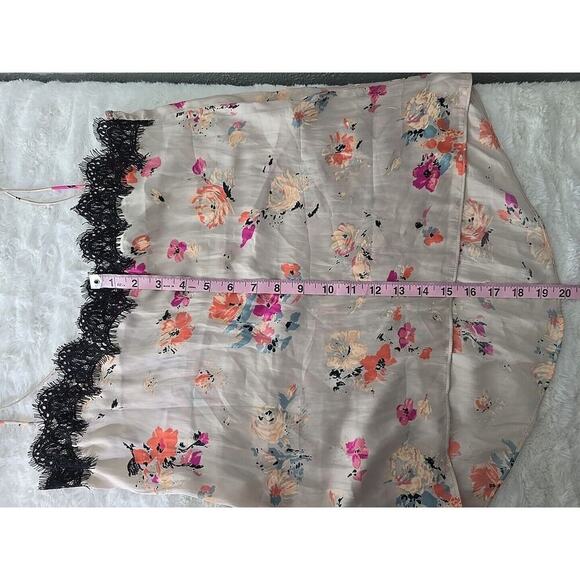 Zara Women Dainty Camisole Tank Top Pink Floral Eyelash Lace Trim Small Feminine - Picture 4 of 8